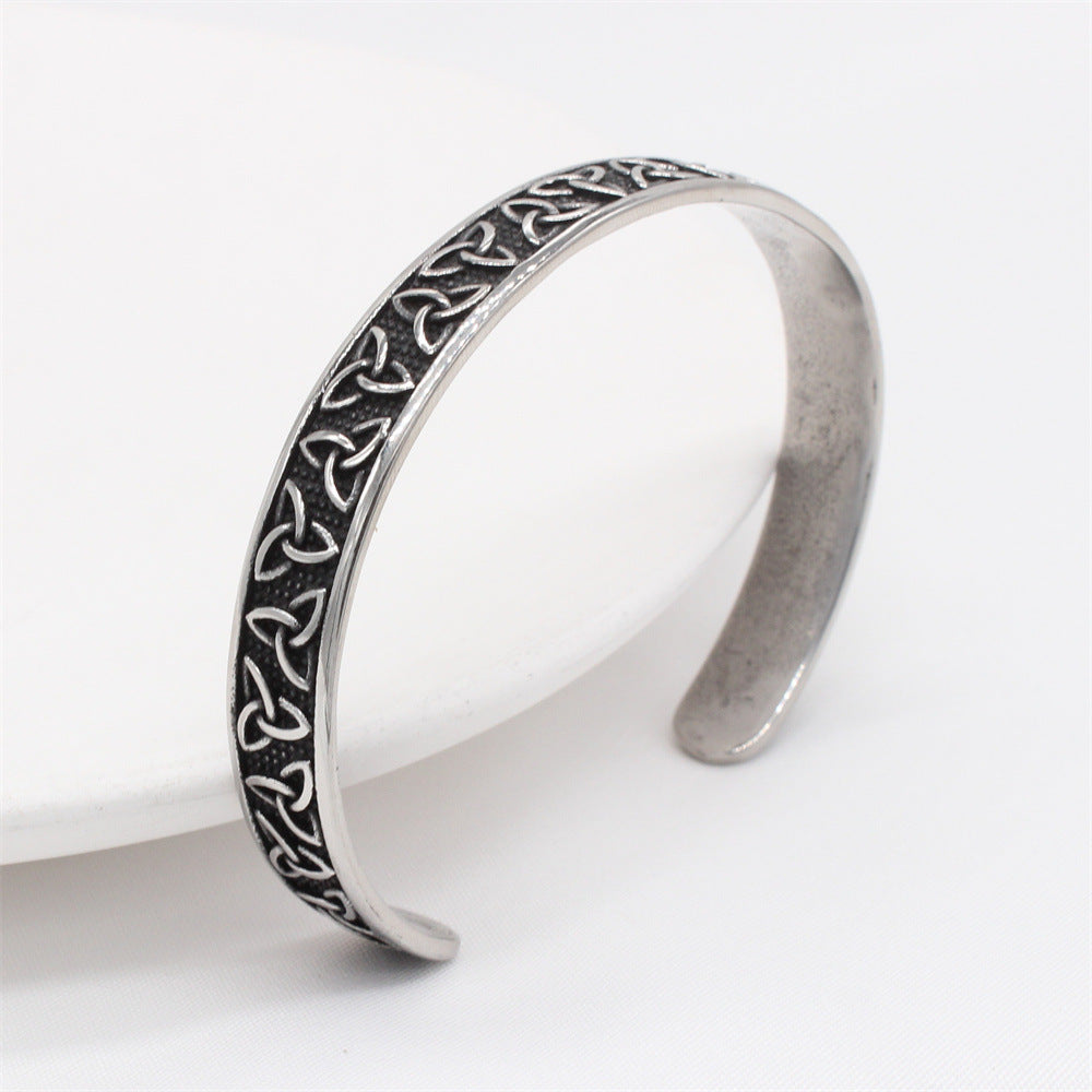 Planderful Everyday Genie – European and American Retro Viking Celtic Men's Titanium Steel Bracelet