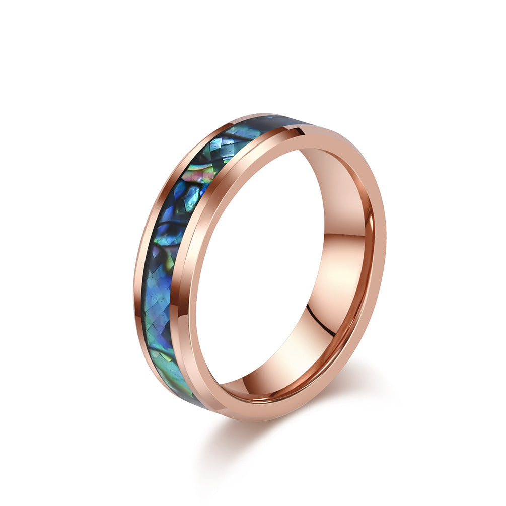Planderful Tungsten Ring Inlaid Abalone Shell For Men And Women Premium High End Couple Jewelry