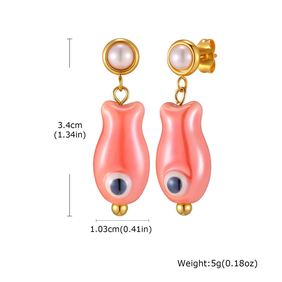 Stainless Steel Pearl Earrings