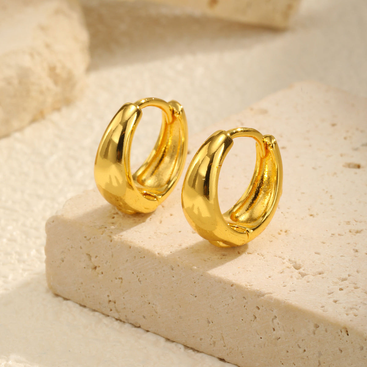 Modern Gold-Tone Stainless Steel Earrings