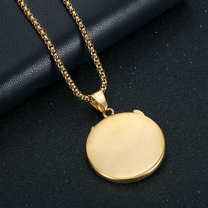 Steel Necklace – Vintage Gold Plated Retro Letter Pendant For Everyday Wear By Planderful