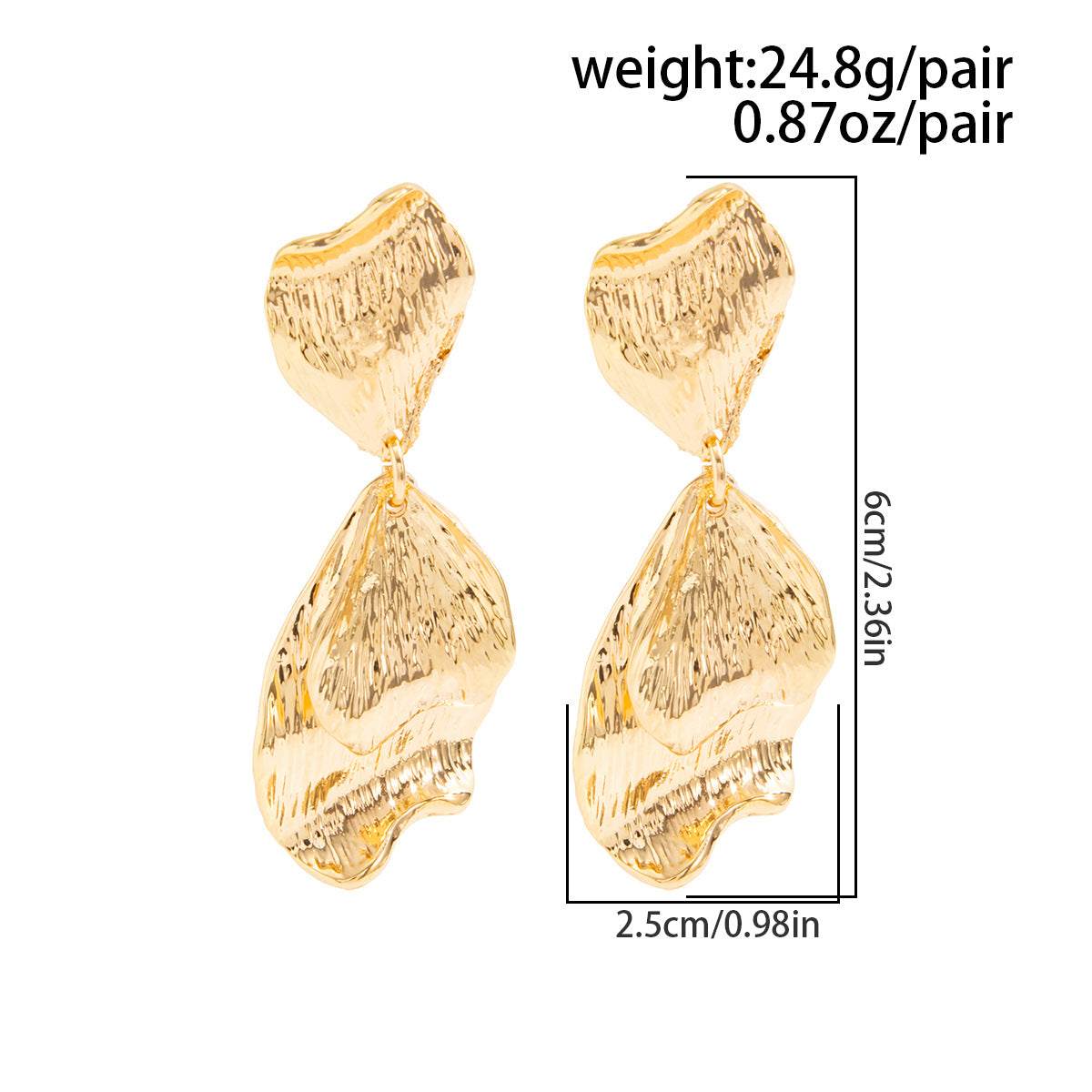 Ginkgo Leaf Stud Earrings For Women Planderful Vienna Verve Fringed 3D Petal Design Statement Jewelry