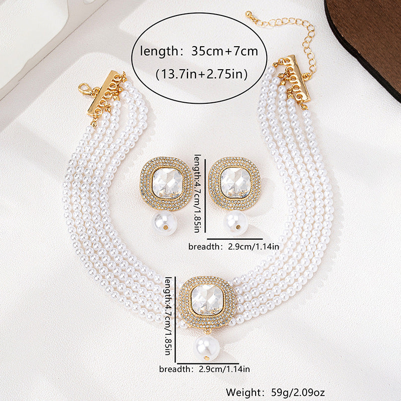 Planderful Vienna Verve Retro Pearl Jewelry Set for Women