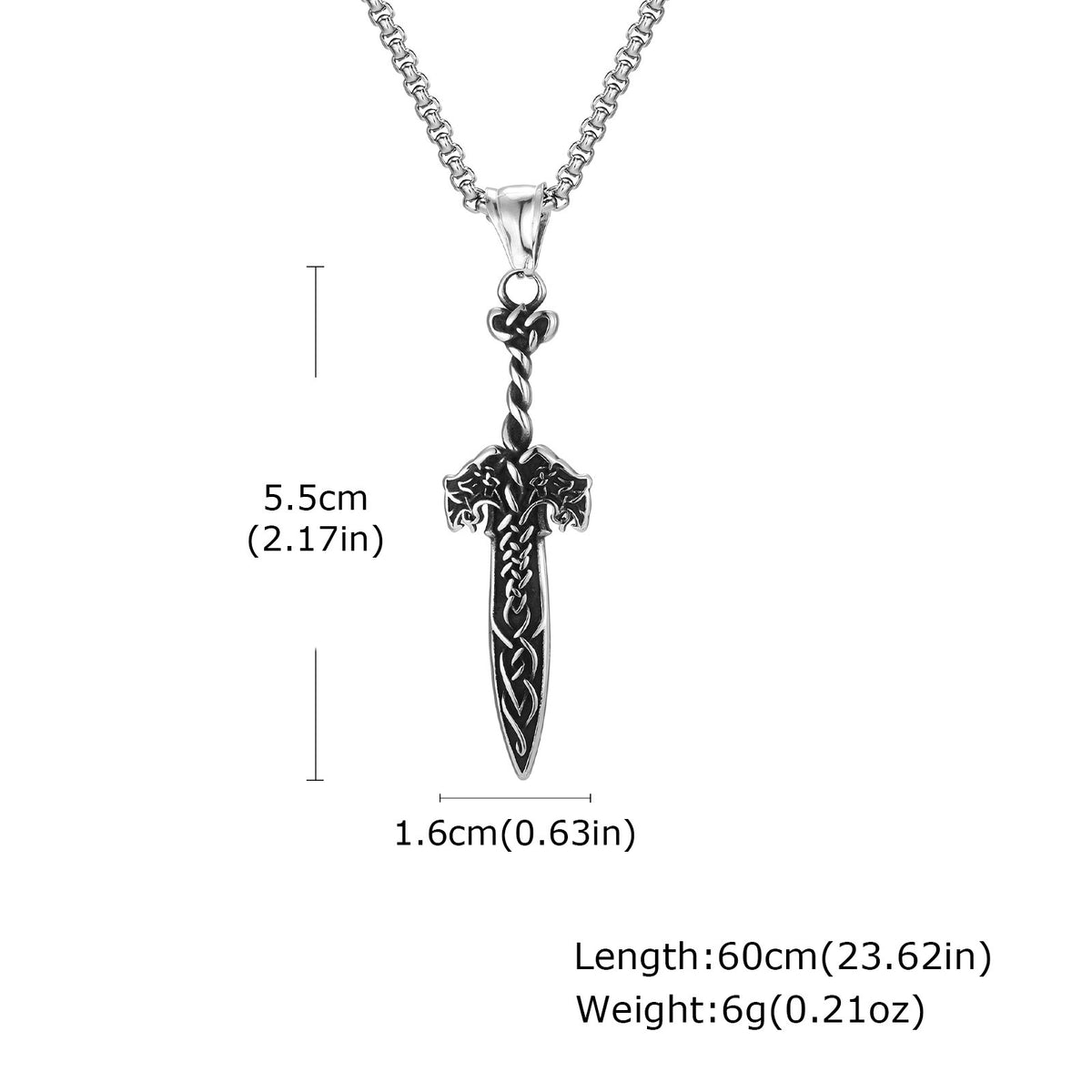 Celtic Knot Sword Stainless Steel Pendant for Men