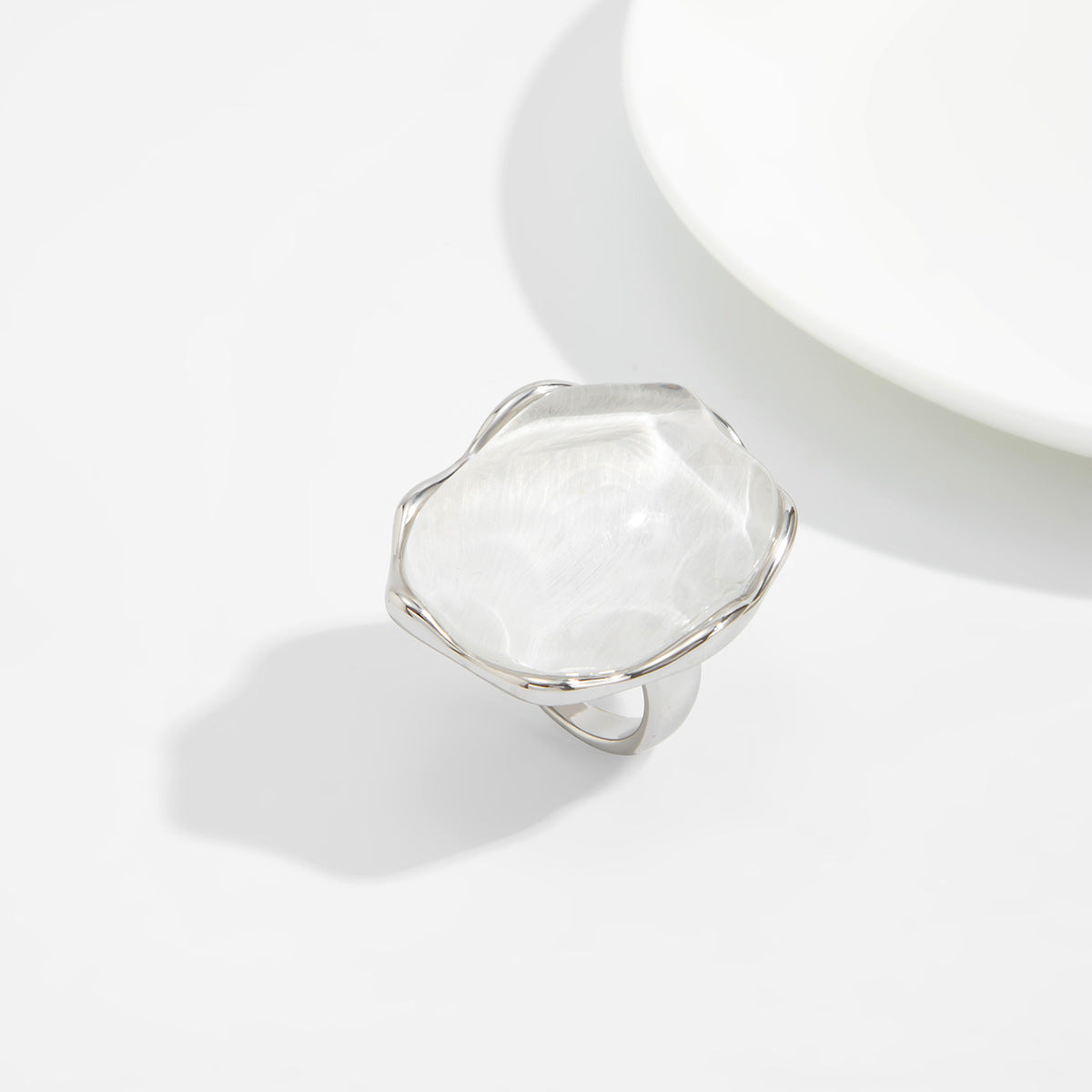 Planderful Vienna Verve Wide Stone Ring For Bold Modern Women Statement Ring Jewelry Accessory