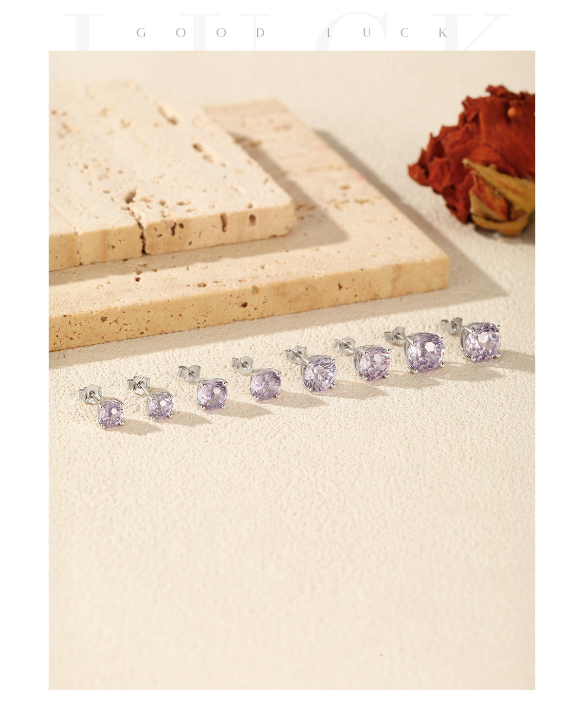 925 Sterling Silver Lavender Fireworks-Cut Earrings