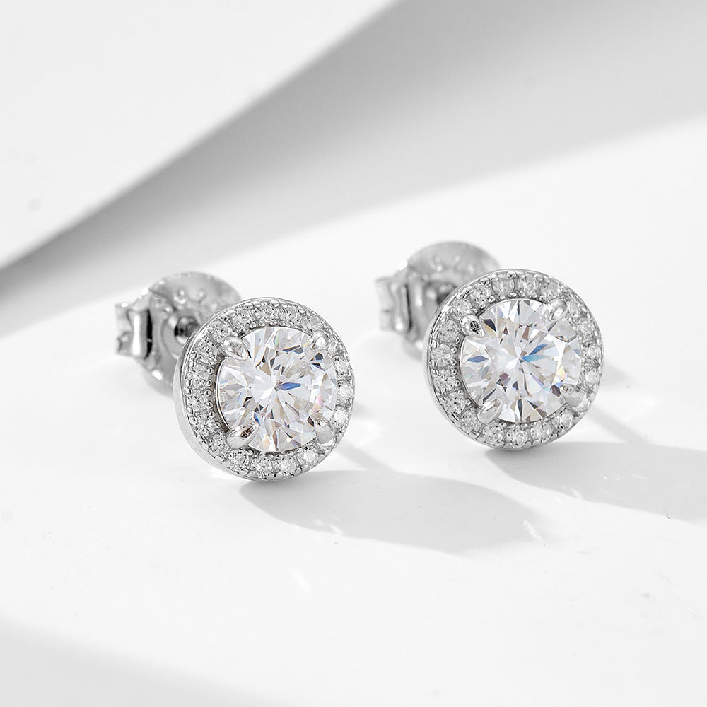 European and American S925 Sterling Silver Zircon Earrings