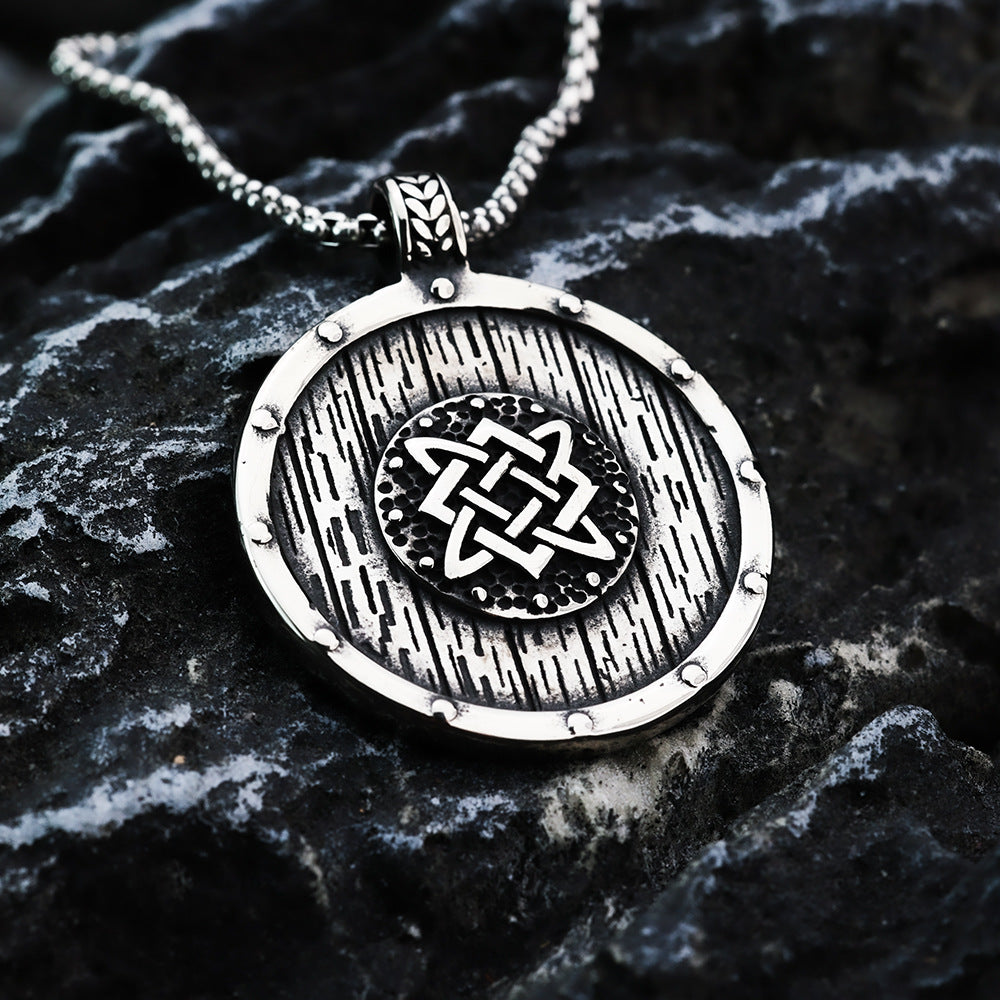 Nordic Retro Stainless Steel Men's Pendant Viking Shield