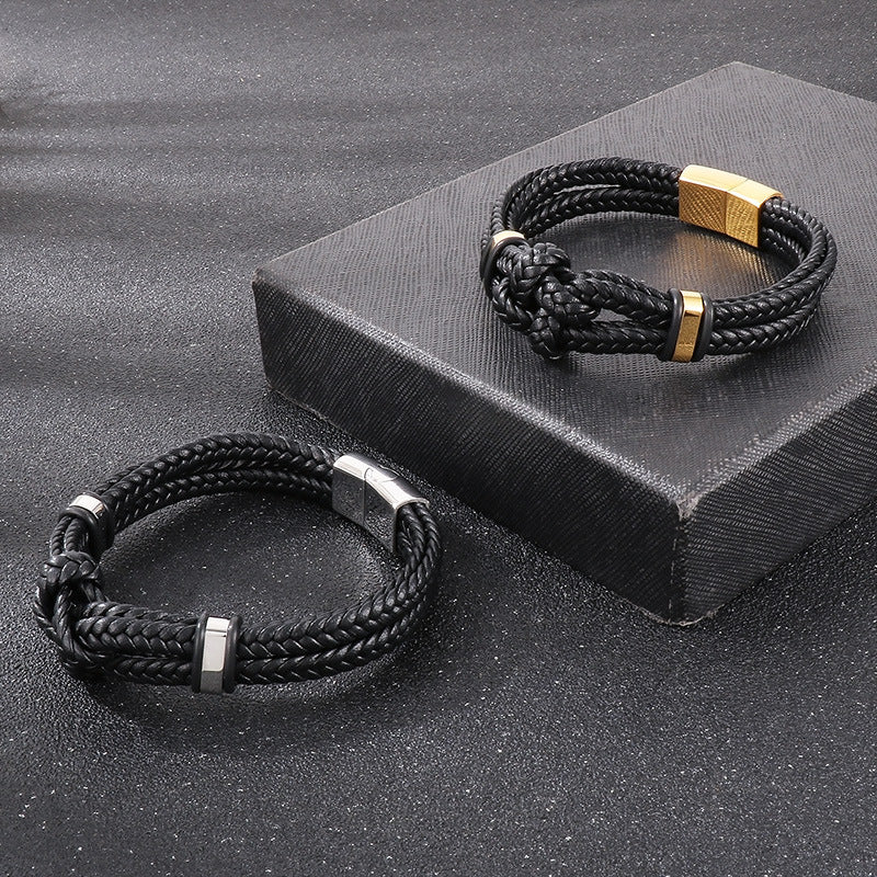 Planderful Stainless Steel Mens Bracelet Magnetic Buckle