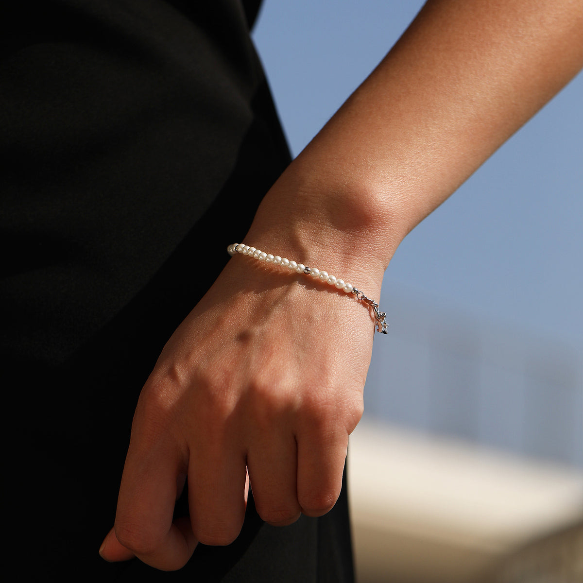 925 Sterling Silver Pearl Bracelet