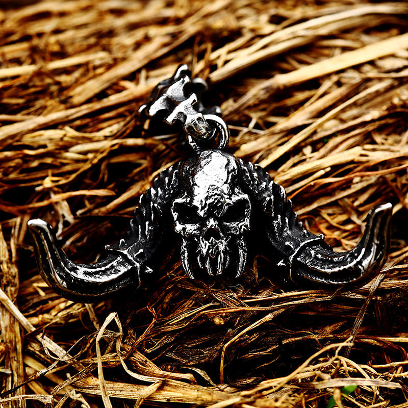 Retro Skull Titanium Steel Pendant for Men - Punk Hip Hop Jewelry