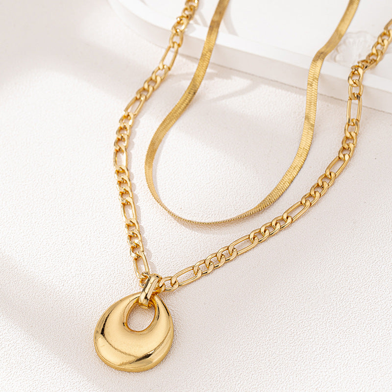 Fashionable Metal Double-Layer Necklace for Women by Planderful