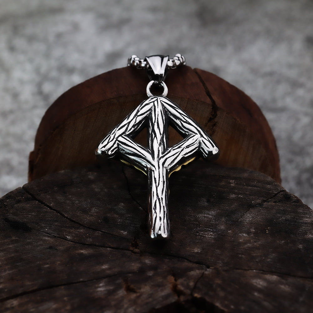 Cross-Border Nordic Viking Rune Titanium Steel Necklace for Men