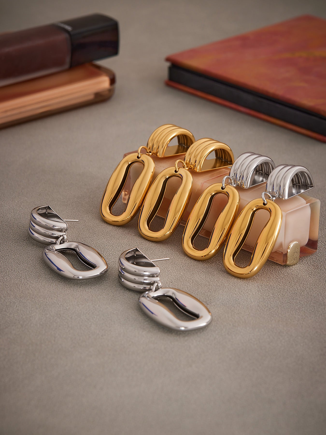 Planderful Eco Friendly Two Color Geometric Earrings Ladies