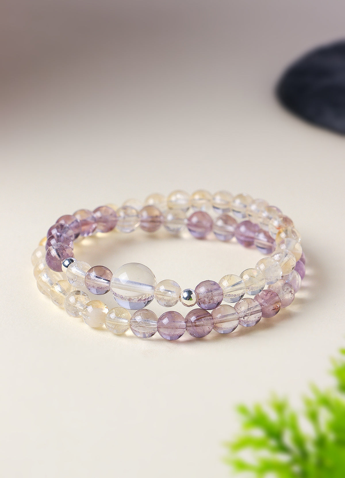 Amethyst Crystal Double-Wrap Bracelet