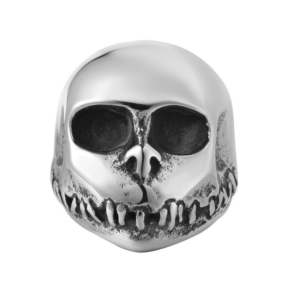 Planderful Everyday Genie Retro Skull Men's Titanium Steel Ring – Personalized European and American Style