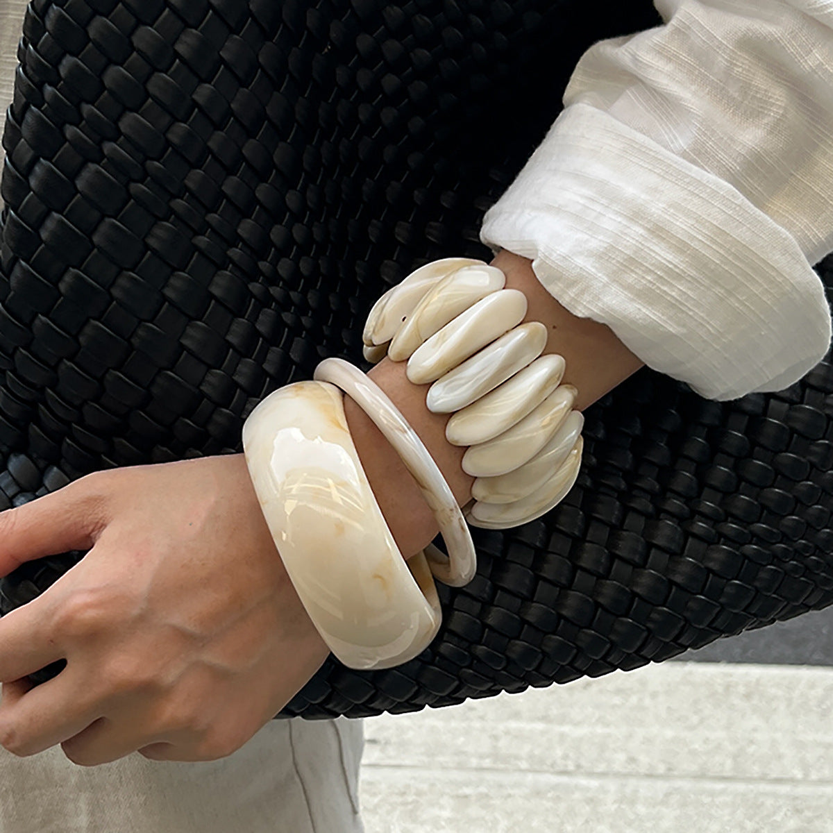 Retro Geometric Tire Bracelet Bracelet Exaggerated Irregular Special-Shaped Smudged Bracelet