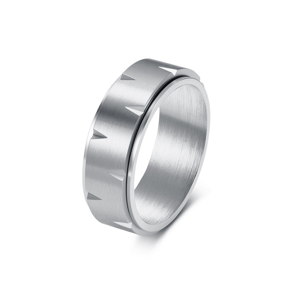 Stainless Steel Black Matte Rotating Ring Men's & Minimalist
