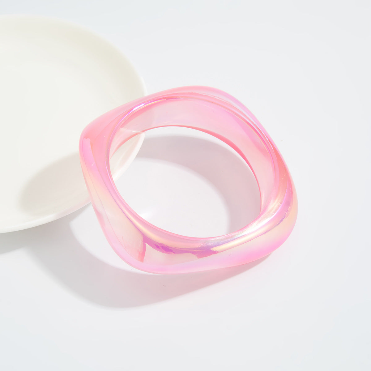 Planderful Geometric Resin Bracelet For Women Multilateral Pearlescent Finish Vienna Verve Collection Jewelry