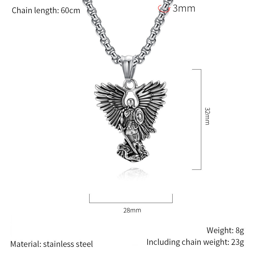 Steel Necklace – Vintage Saint Michael Design For Everyday Wear And Statement Style