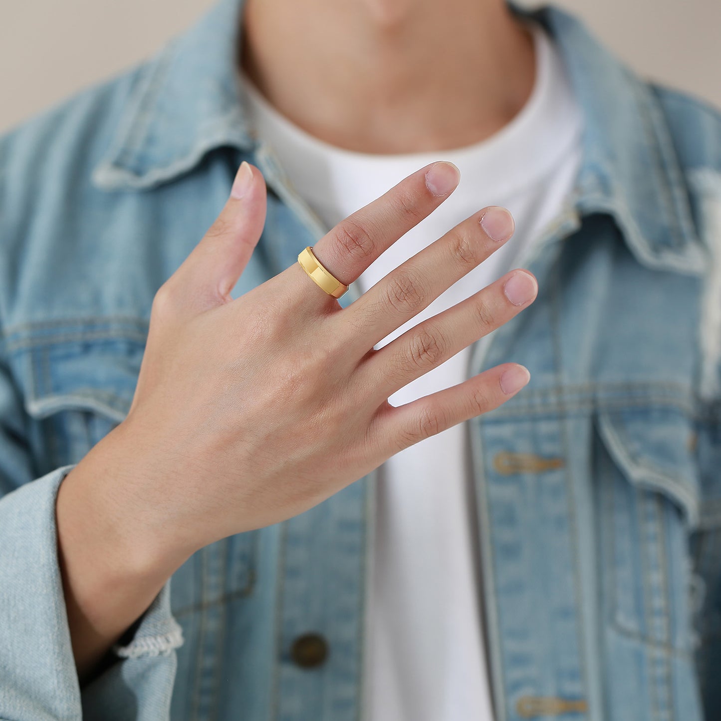 New Jewelry Wholesale Tungsten Steel Men's Ring Korean Edition