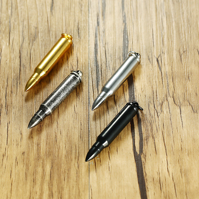 Stainless Steel Bullet Pendant Necklace Personalized Hip Hop Jewelry