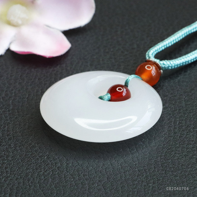 Golden Silk Jade Princess Buckle Pendant