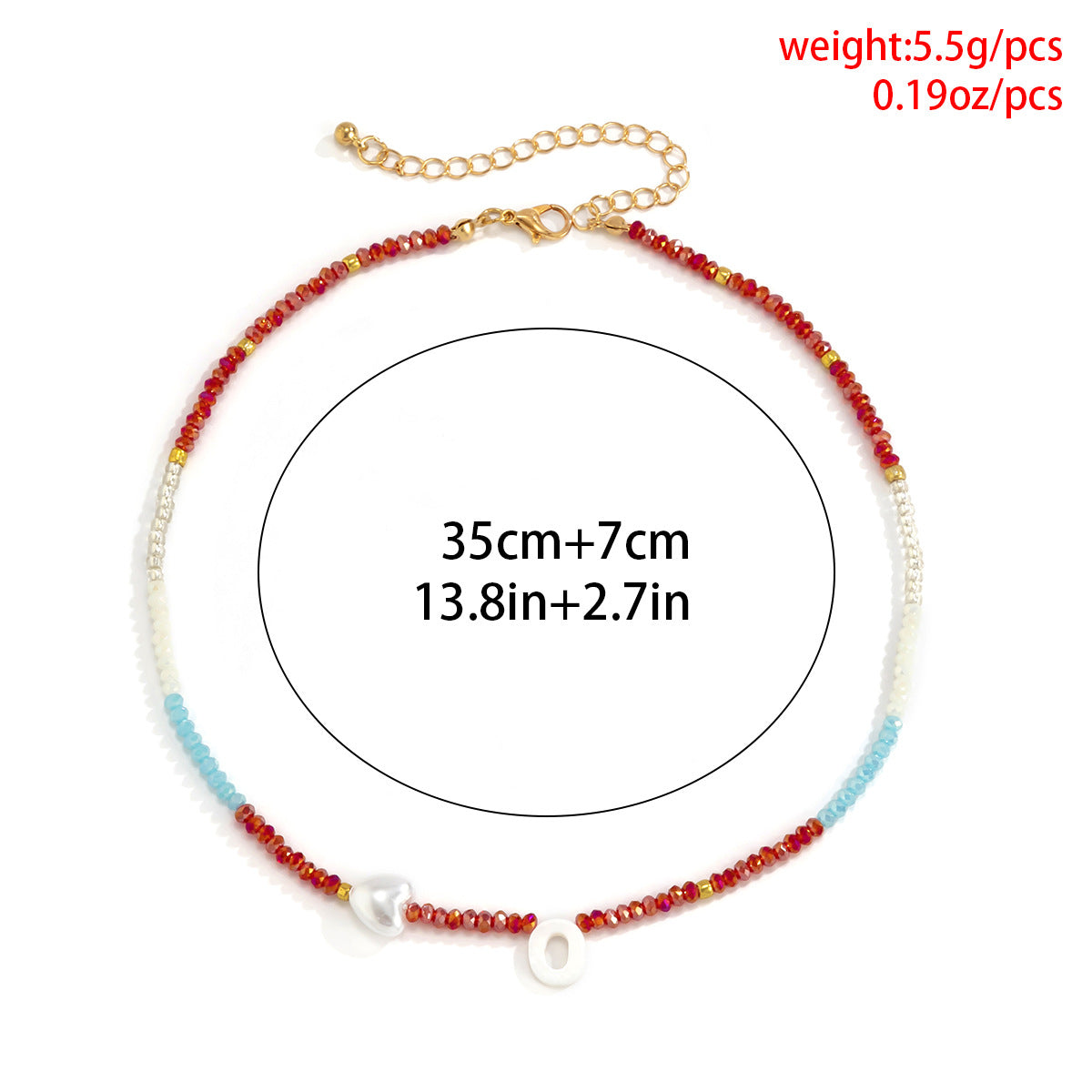 Planderful Crystal Shell Necklace Vienna Verve For Women With Imitation Pearl Geometric Letter O Statement