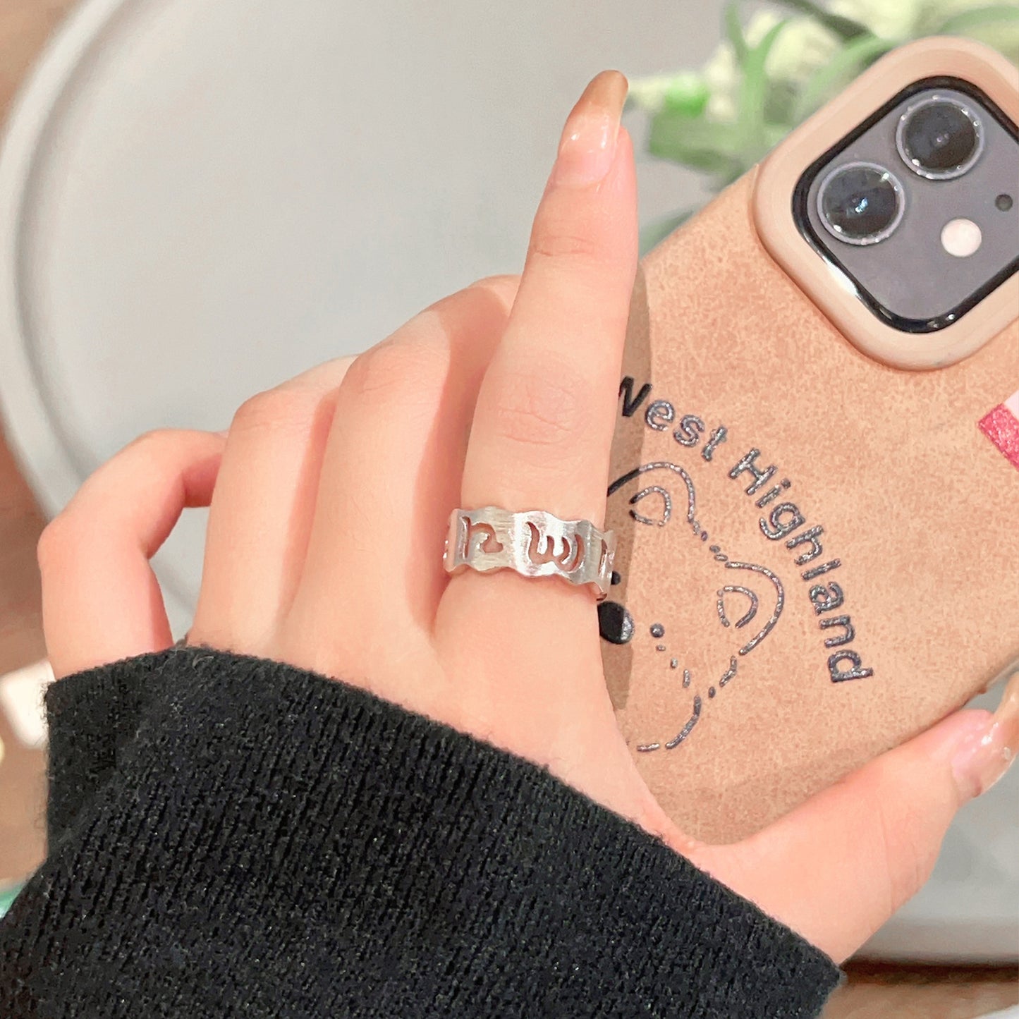 Planderful Everyday Genie Ring – Adjustable Retro Mantra Design