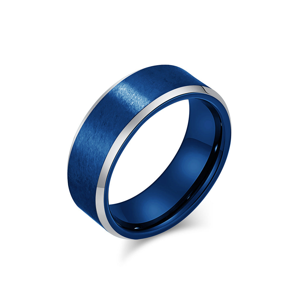 8mm Matte Brushed Tungsten Carbide Ring Men's Tungsten Gold