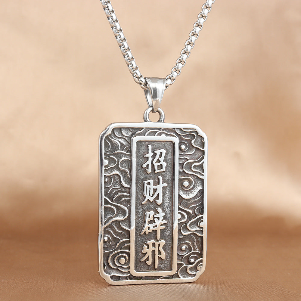European And American Stainless Steel Black And White Pendant