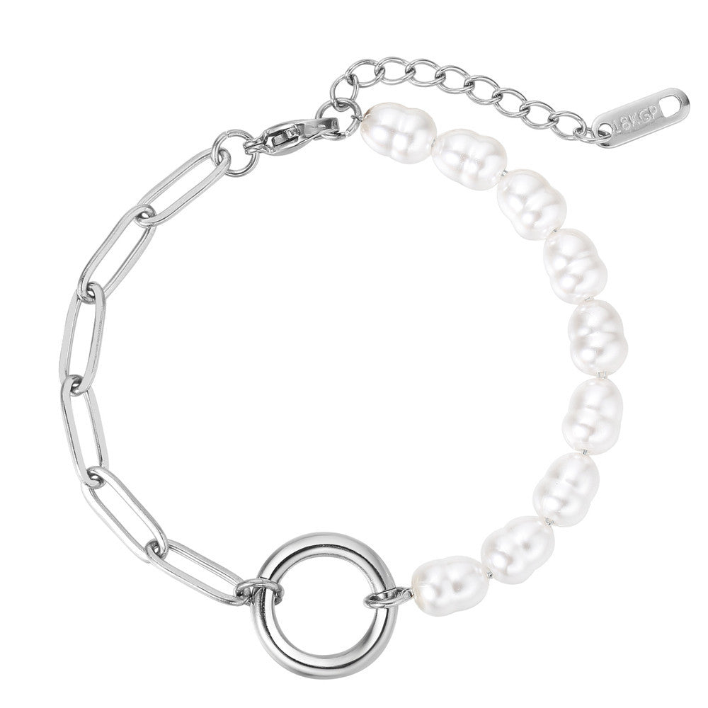 Planderful Pearl Bracelet For Women Steel Elegant Versatile Everyday Genie Jewelry