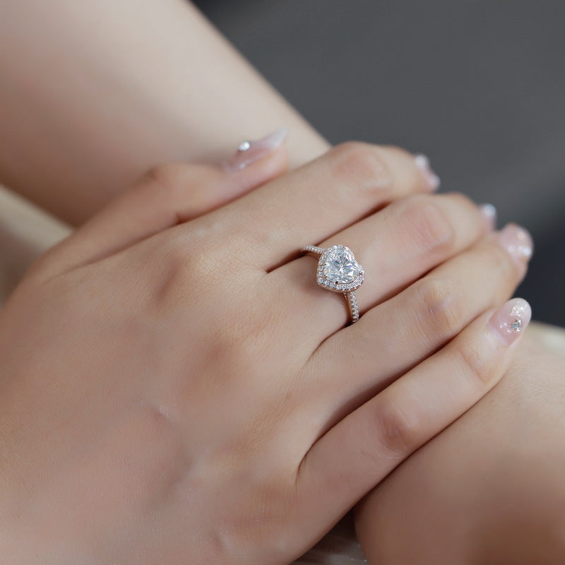 Planderful Classic Moissanite Sterling Silver Ring – 8 × 8 mm, 1.8 ct