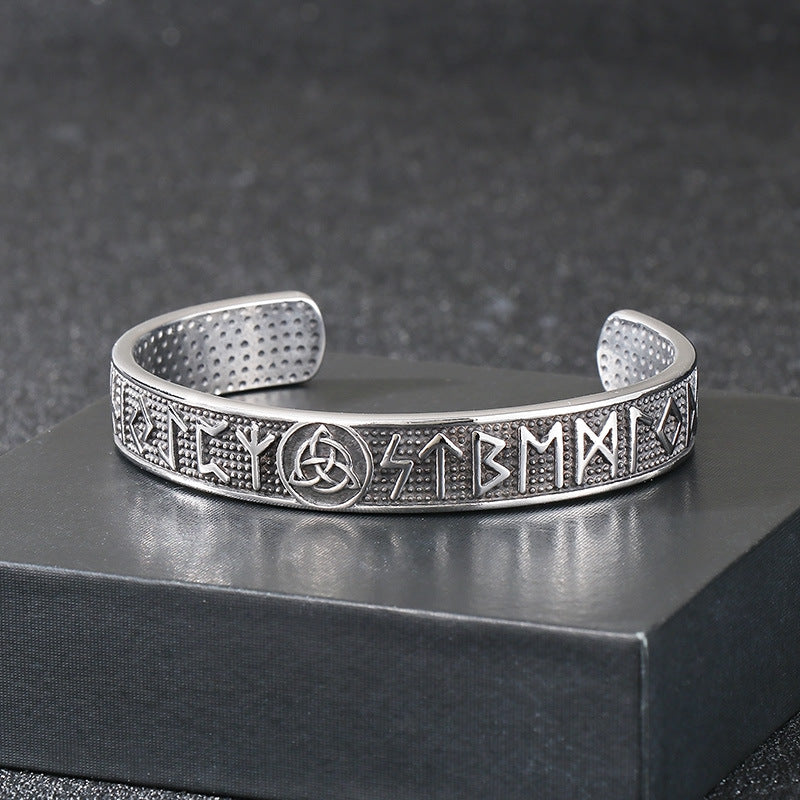 Planderful Viking Odin Rune CShaped Stainless Mens Bracelet