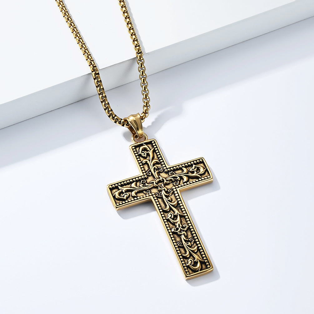 Planderful Gothic Cross Necklace For Men And Women Retro Literary Pendant Unisex Protection Statement