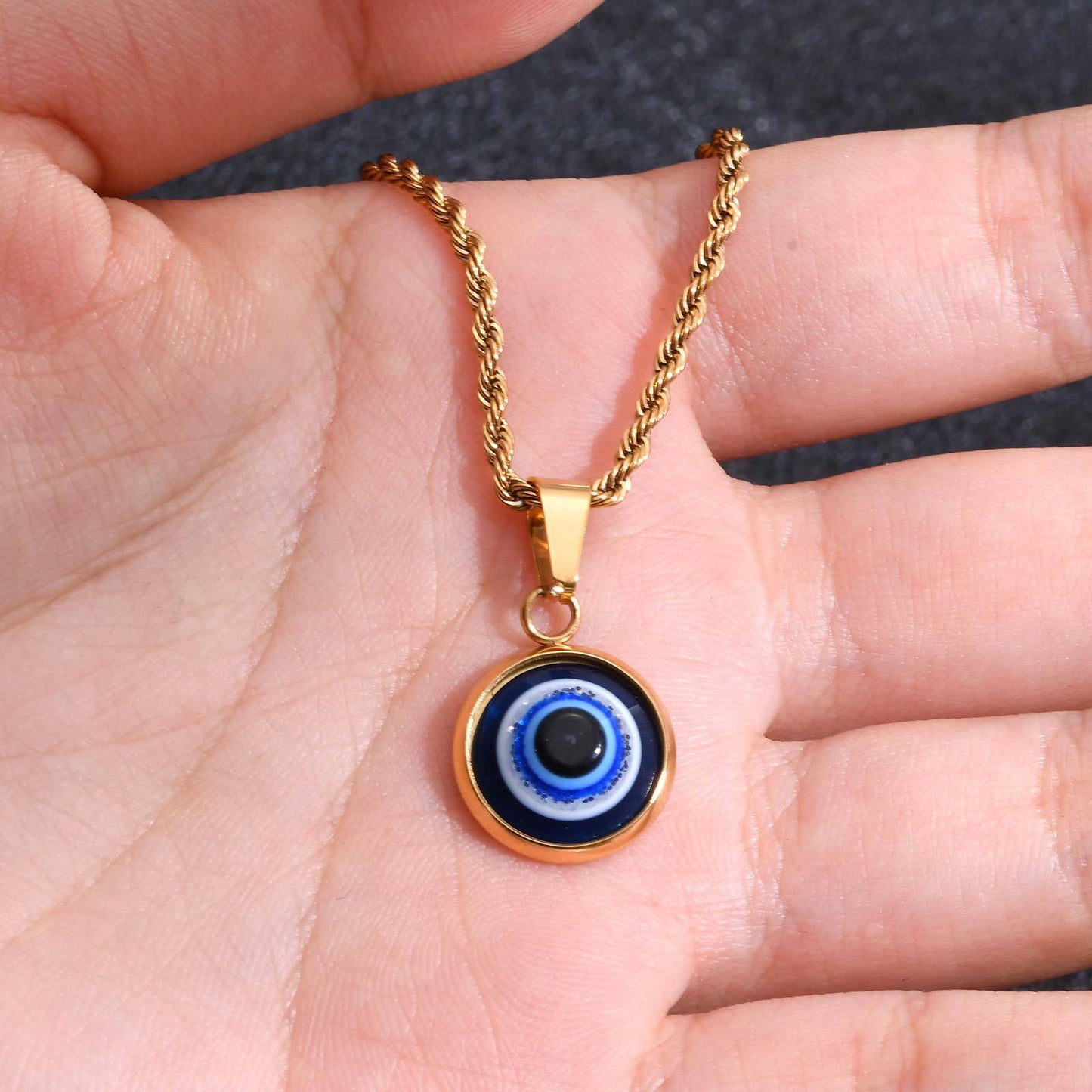 Planderful Stainless Steel Devils Eye Pendant For Men