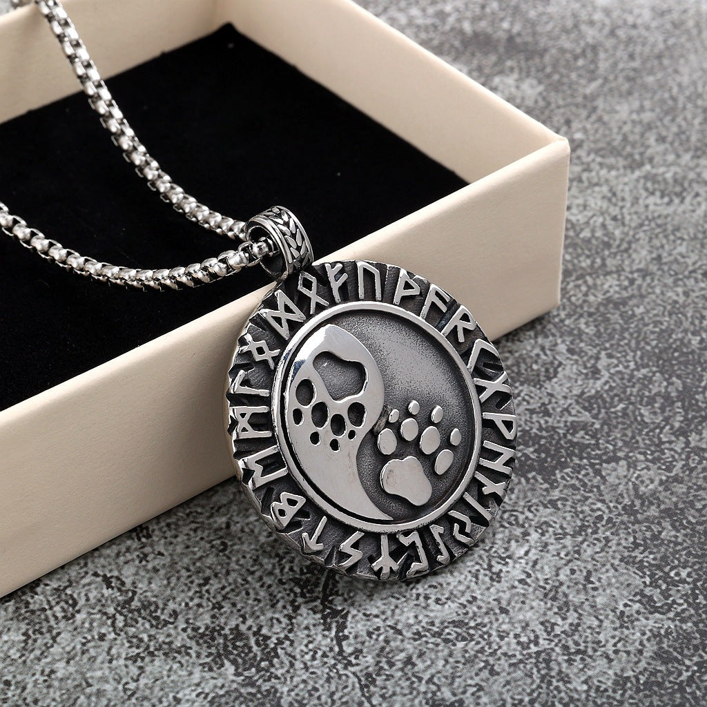1. Planderful Nordic Viking Necklace With Rune Pendant In Stainless Steel For Men Premium Gift