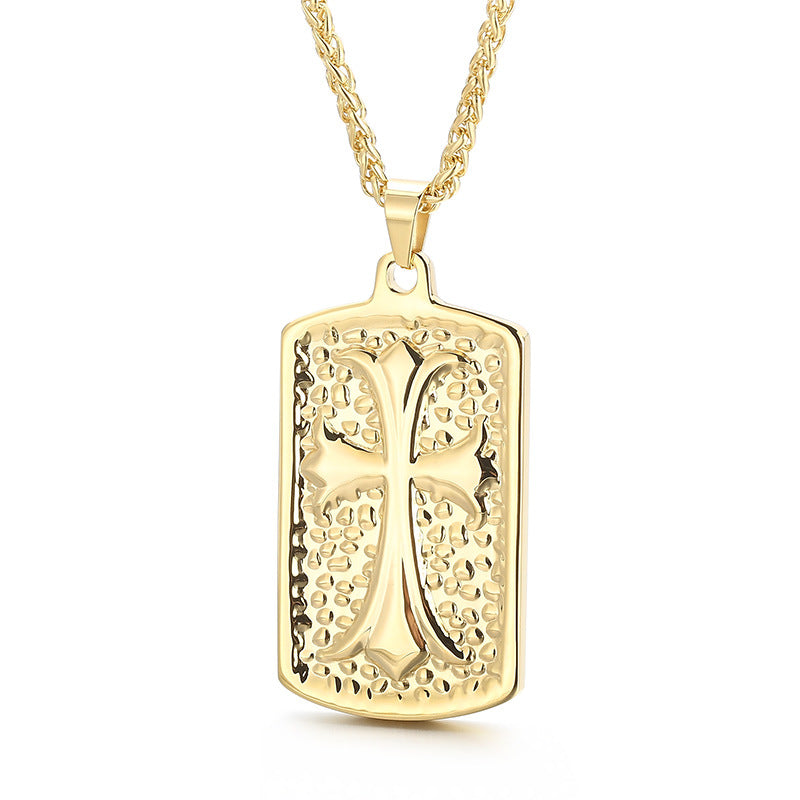 And Gift Cross Flower Square Army Brand Necklace, Creativity