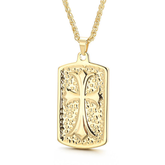 And Gift Cross Flower Square Army Brand Necklace, Creativity