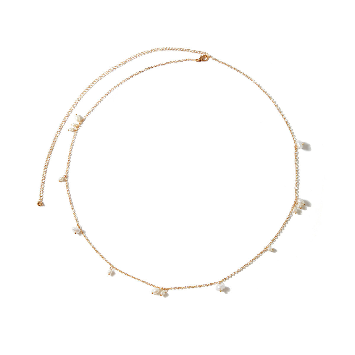 Beach Minimalist Style Imitation Pearl Corn Grain Waist Decoration and Summer Tassel Body Chain
