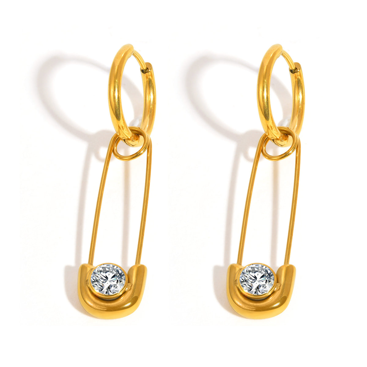 Stainless Steel Zircon Earrings
