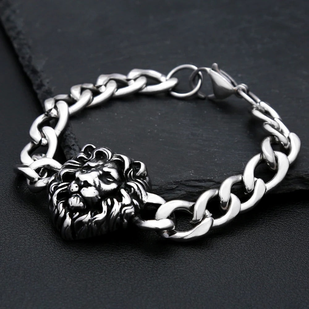 Punk Lion Stainless Steel Men's Bracelet