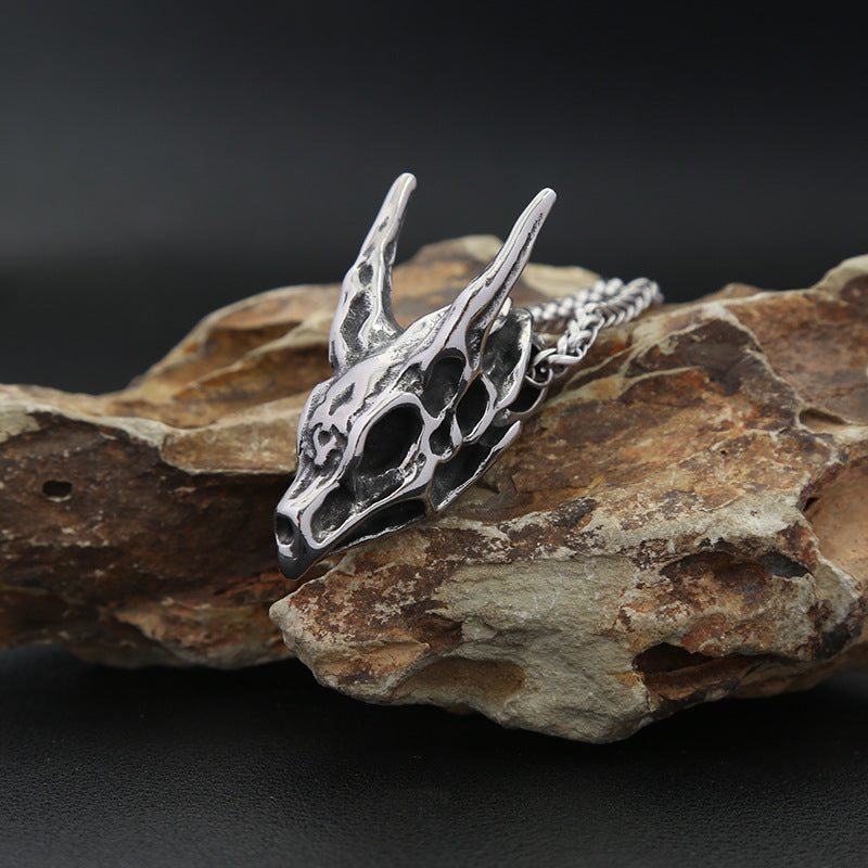 Explosion Retro Punk Skull Faucet Pendant Necklace for Men