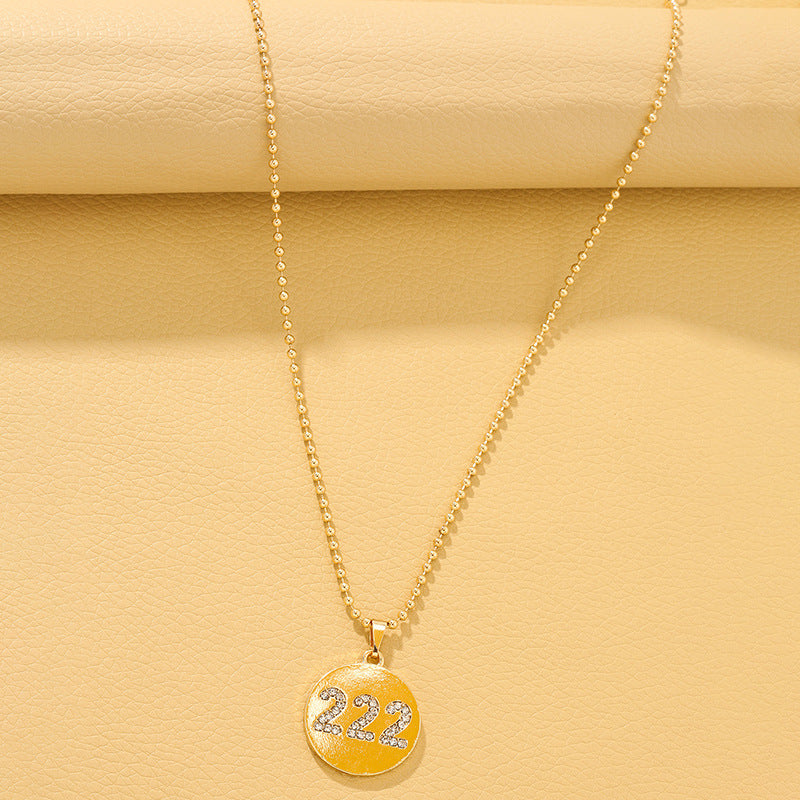 European Charm Metal Digital Pendant Necklace - Wholesale Women's Jewelry