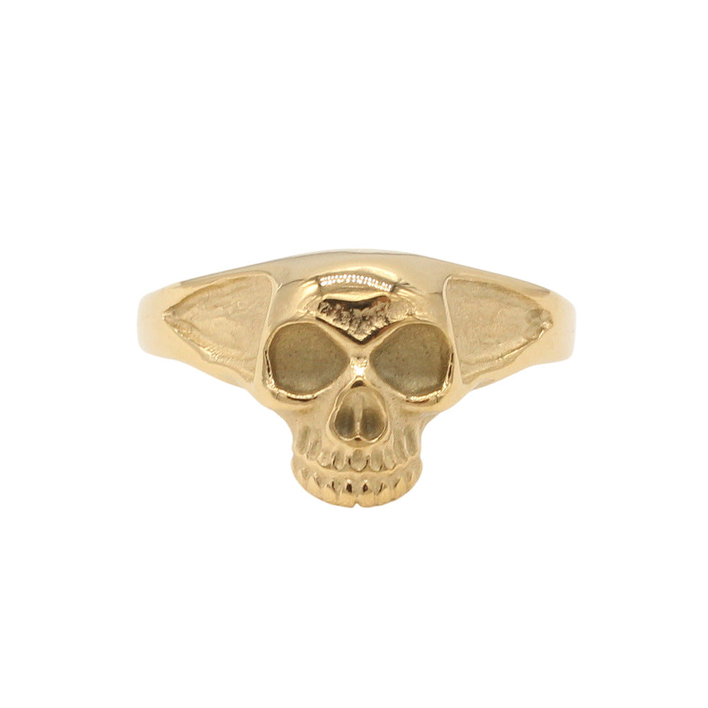 Planderful Jewelry Personalized Skull Ring For Men In Titanium Steel Retro European American Style