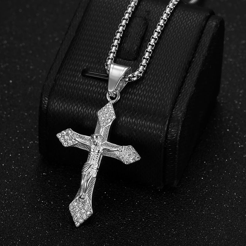 Planderful Everyday Genie Cross Necklace Stainless Steel Clavicle Chain Versatile Fashion for Women