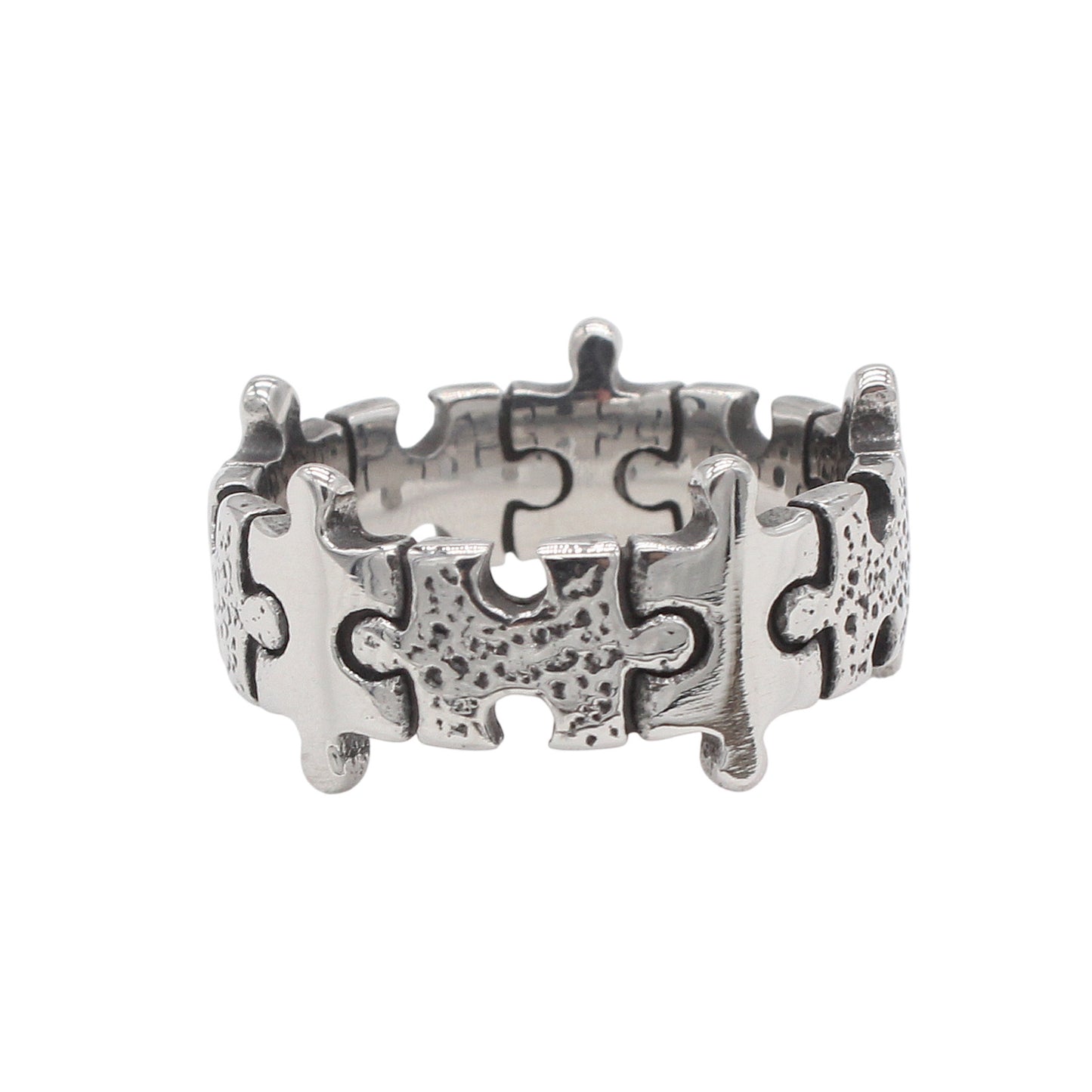 Planderful Jewelry Men's Titanium Steel Puzzle Ring, European American Vintage Style