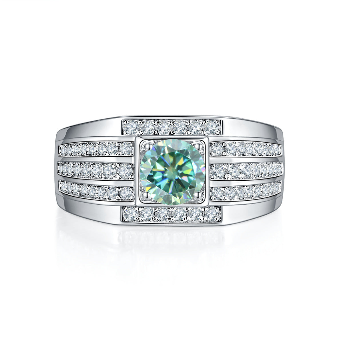 Fashion Luxury Mozambican Men's Ring S925 Silver Moissanite