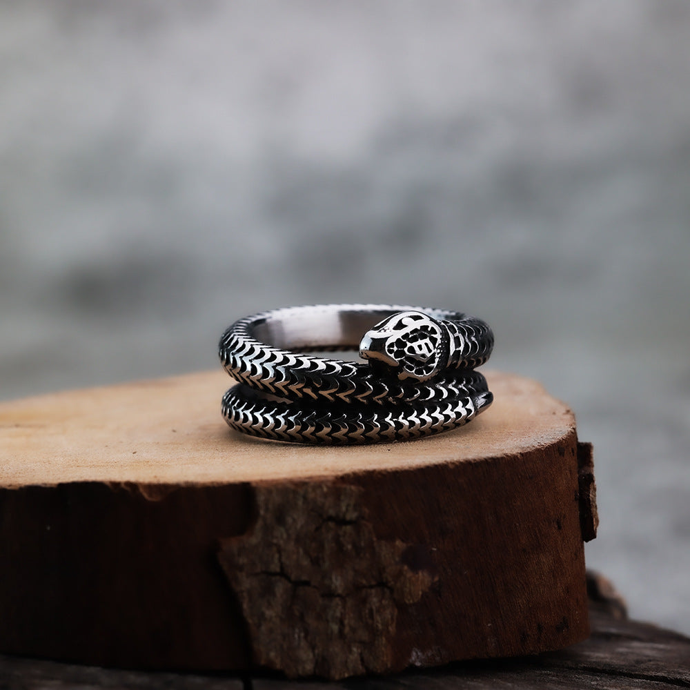 European And American Style Fashion Ring Snake Design For Men