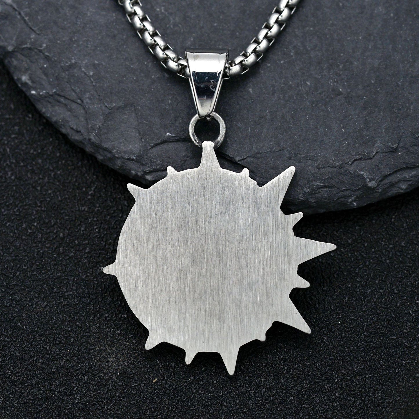 Steel Necklace Vintage Sun Smiley Celestial Mandala Floral Pendant Planderful Jewelry